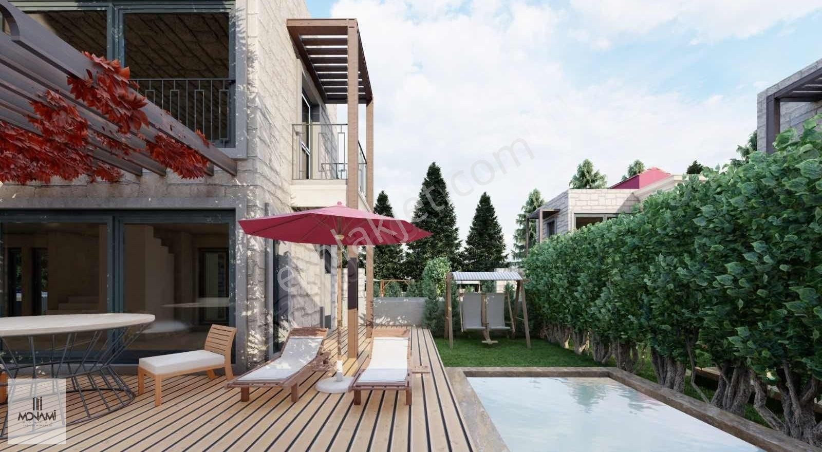 Monami İnşattan Urla Bademlerde Havuzlu Tam Müstakil Taş Villa - Görsel 12