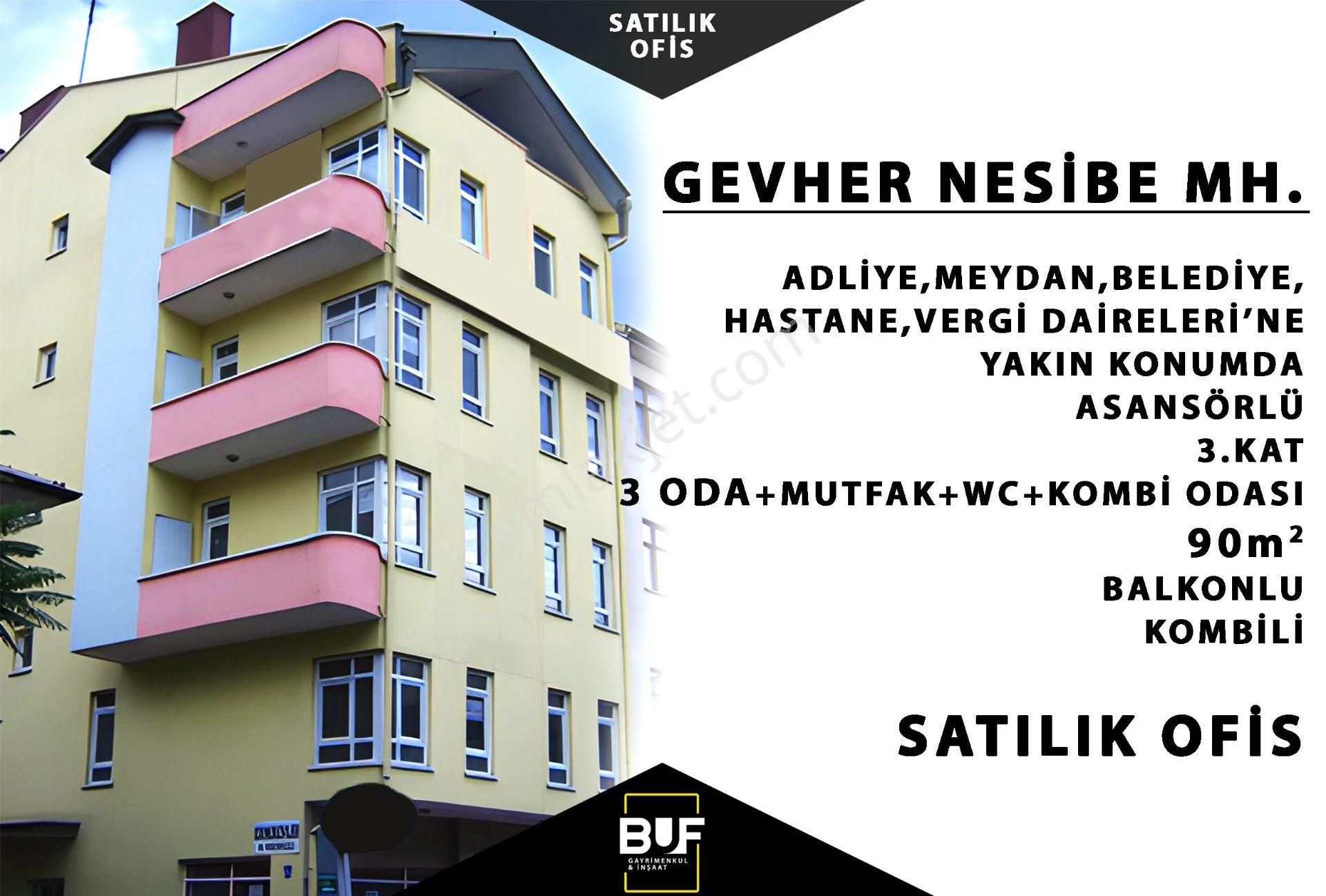 Kocasinan Gevhernesibe Satılık Ofis  BUF'TAN ŞEHİR MERKEZİ-ADLİYE'YE YAKIN-KOMBİLİ-90m2 SATILIK OFİS