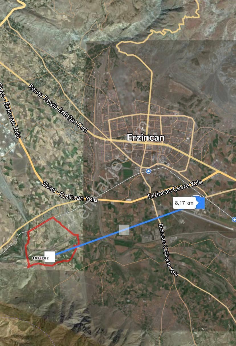 Erzincan Merkez Beşsaray Köyü Satılık Tarla Sahibinden Merkeze 7 km Sulu Tarla