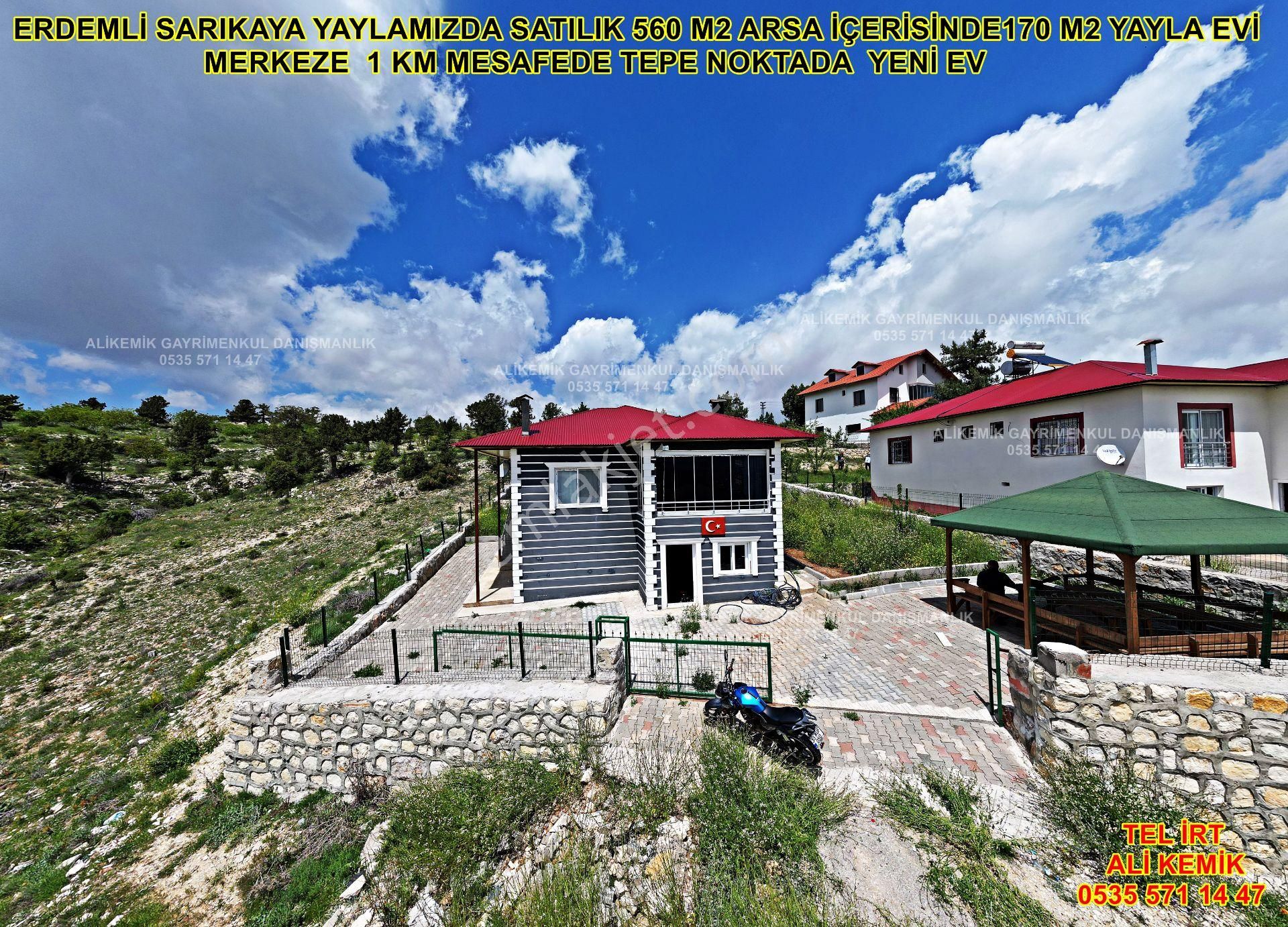 Erdemli Sarıkaya Satılık Müstakil Ev  TEPE NOKTADA 560 M2 ARSA İÇİNDE 170 M2 4+1 MÜSTAKİL YAYLA EVİ