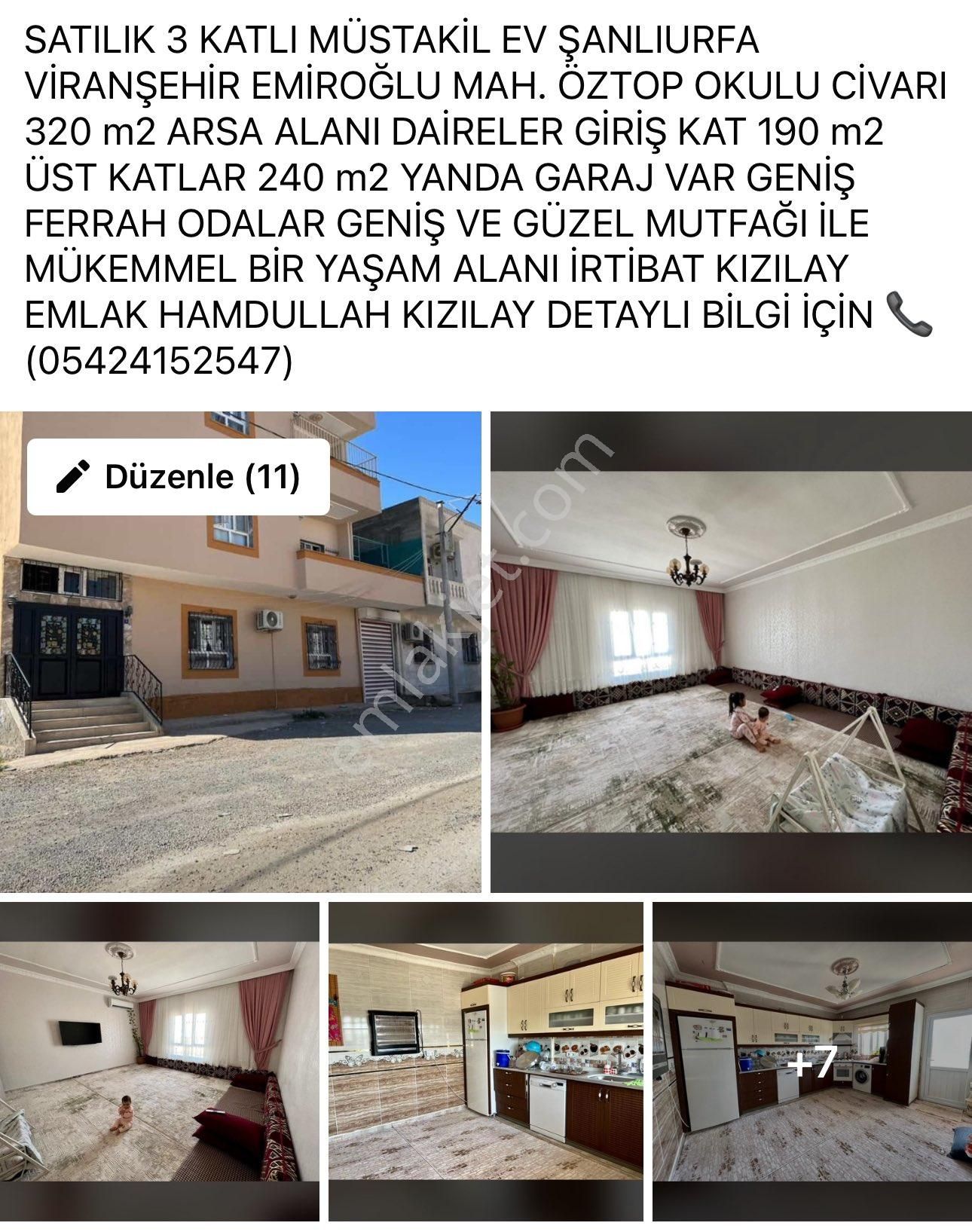 Viranşehir Emiroğlu Satılık Daire ŞANLIURFA VİRANŞEHİR EMİROĞLU MAH.SATILIK 3KATLI MÜSTAKİL EV