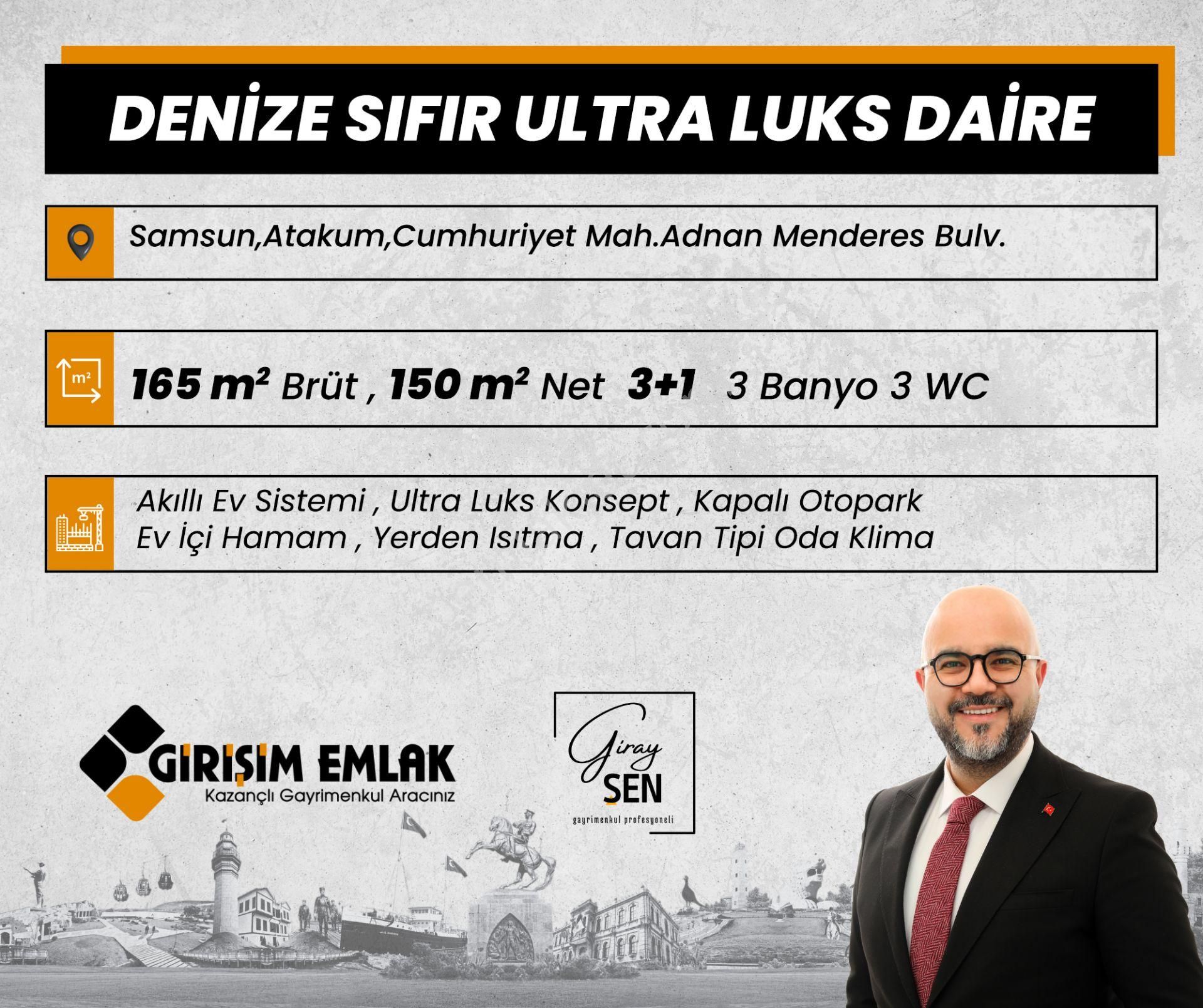 Atakum Cumhuriyet Satılık Daire  DENİZE SIFIR ULTRA LUKS KONSEPT SATILIK DAİRE