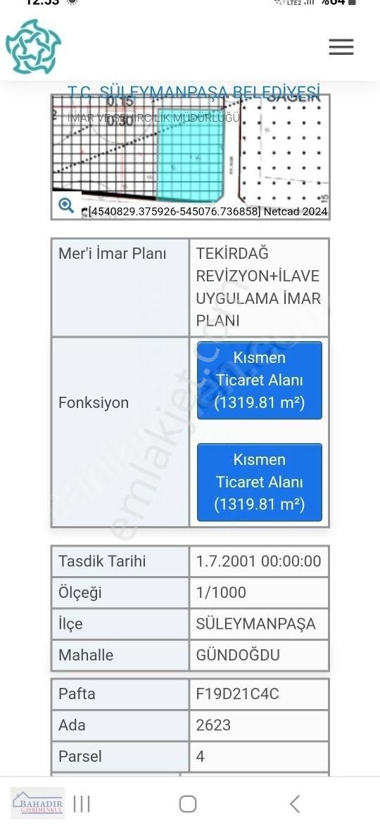 Süleymanpaşa Çiftlikönü Satılık Ticari İmarlı TEKİRDAĞ SÜLEYMANPAŞA GÜNDOĞDU DA TİCARİ İMARLI ARSA SATILIKTIR.