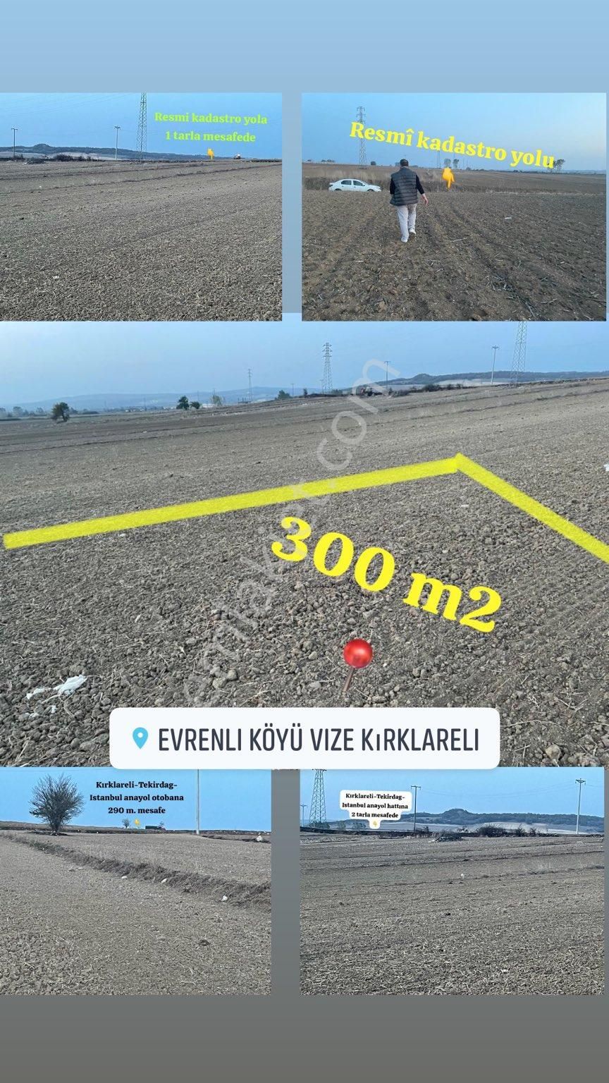 Vize Evrenli Köyü Satılık Tarla Evrenli'de İkitelli Osb. Planında Muhteşem Konumda 302 M2 Tarla