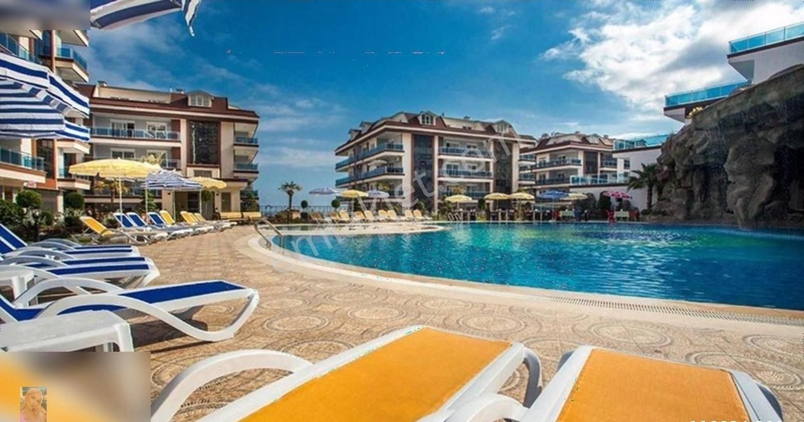 Alanya Çıplaklı Satılık Daire ALANYA DA LÜX SİTEDE 1+1 DENİZ MANZARALI EŞYALI DAİRE 3.900.00 tl