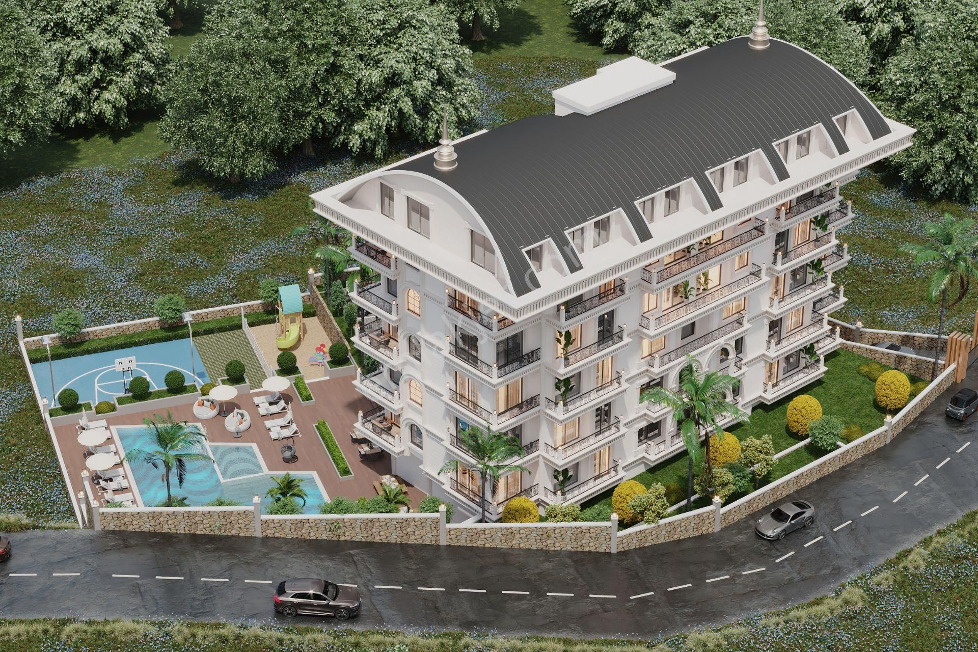 Alanya Tosmur Satılık Daire  Alanya Tosmur Mare Life Sitesinde 1+1 Satılık Yeni Daire