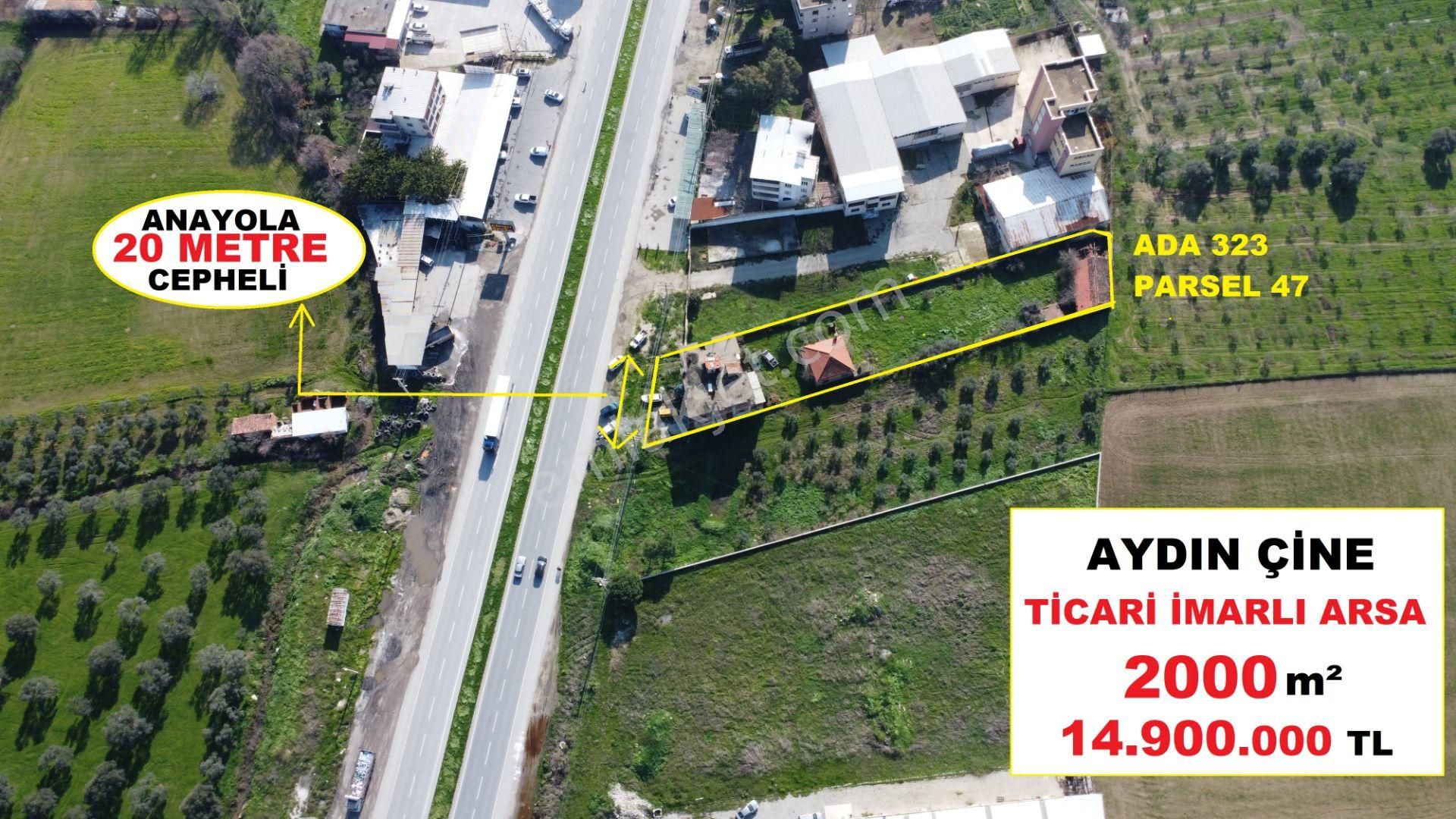 Çine Yeni Satılık Ticari İmarlı Çine Merkez Ana Yola Cepheli 2.000 m2 Ticari Arsa