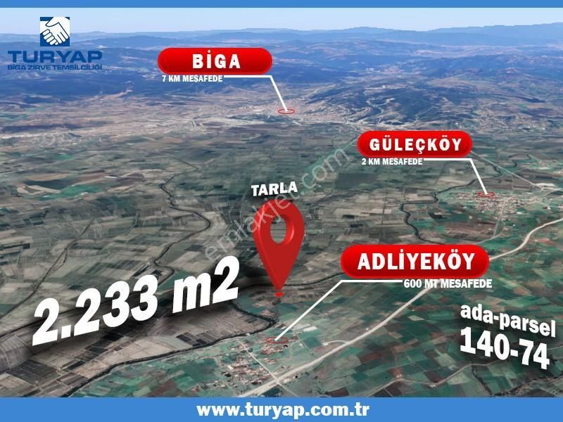 Biga Güleç Köyü Satılık Tarla  ÇANAKKALE BİGA GÜLEÇ KÖY 2,233 M2 SATILIK YATIRIMLIK TARLA