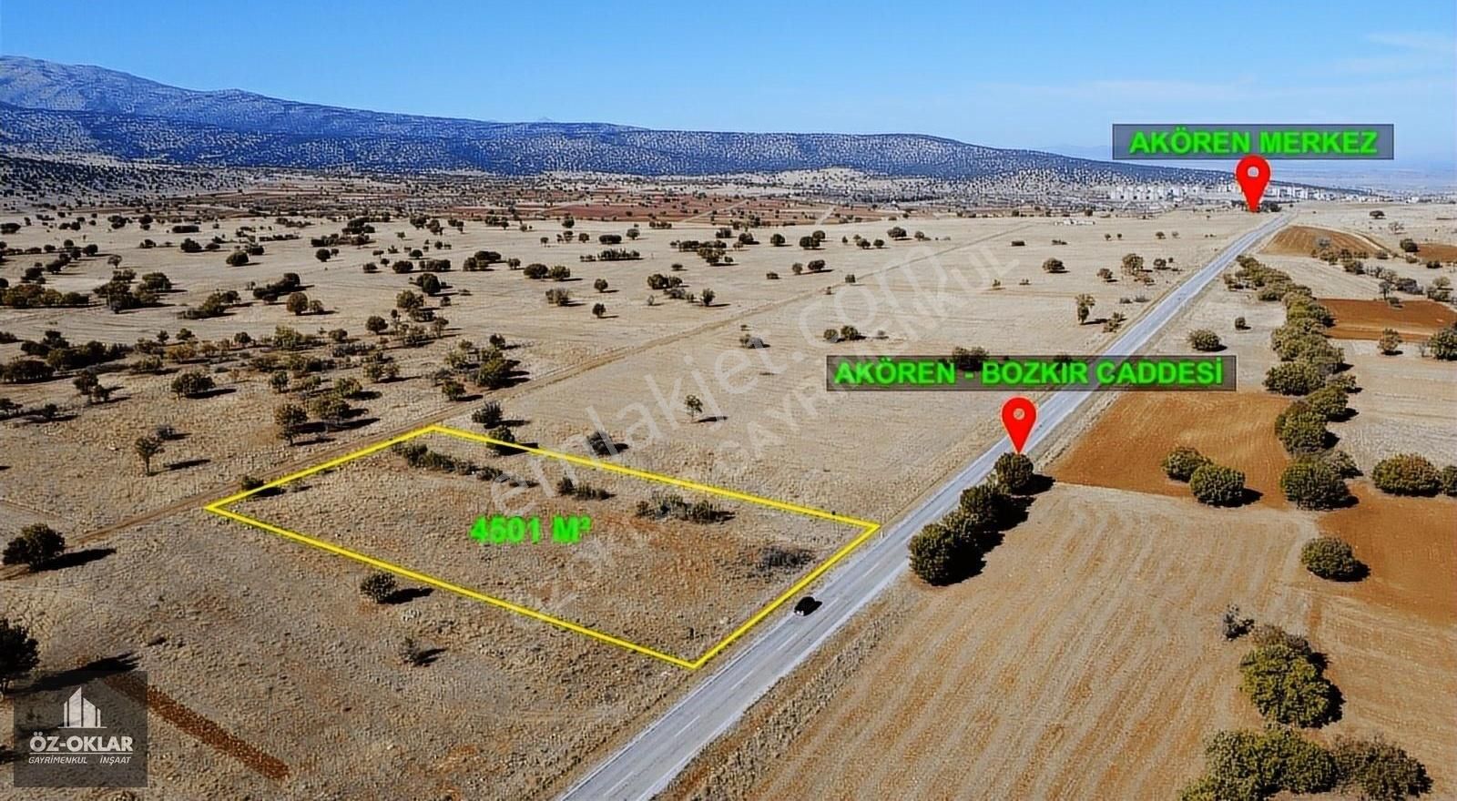 Akören Ağalar Satılık Tarla Özoklardan Akören Ağalarda Asfalta Cephe Müthiş Fiyatta Tarla