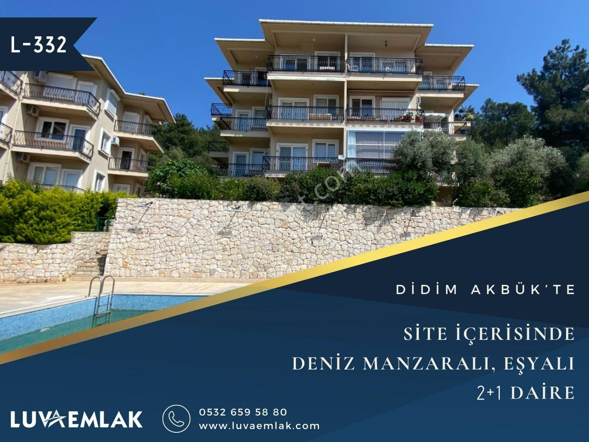 Didim Akbük Satılık Daire Didim Akbük'te Havuzlu Site İçerisinde Deniz Manzaralı Eşyalı 2+1 Daire