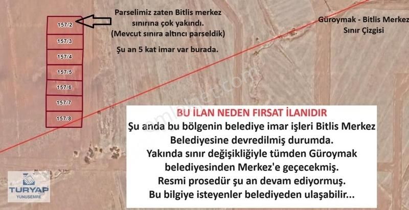 Güroymak Tahtalı Köyü Satılık Konut İmarlı Bitlis Eren Üniversitesi Yakınında YATIRIMLIK 1 Dönüm ARSA