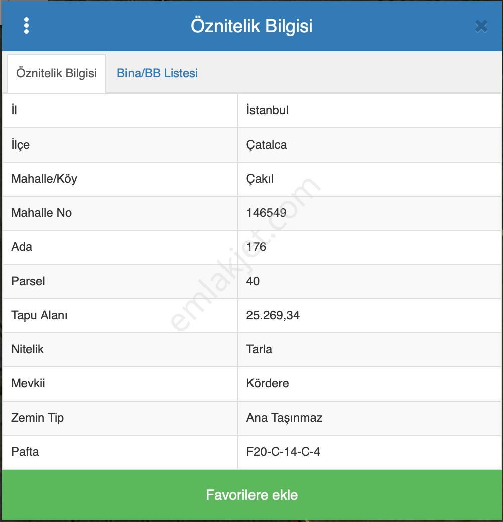 Çatalca Çakıl Satılık Tarla  ÇAKIL ANAASFALTINA 3. PARSEL SATILIK 650 M2 