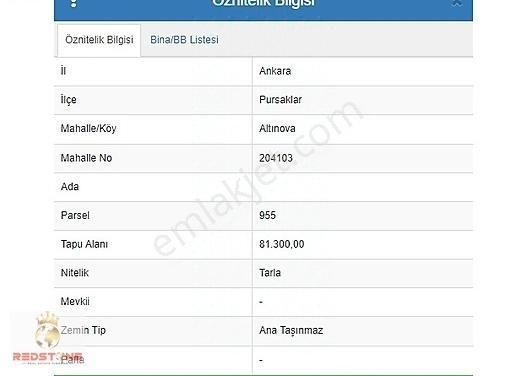 Pursaklar Altınova Satılık Tarla Ankara Pursaklar Altınova Satılık Tarla