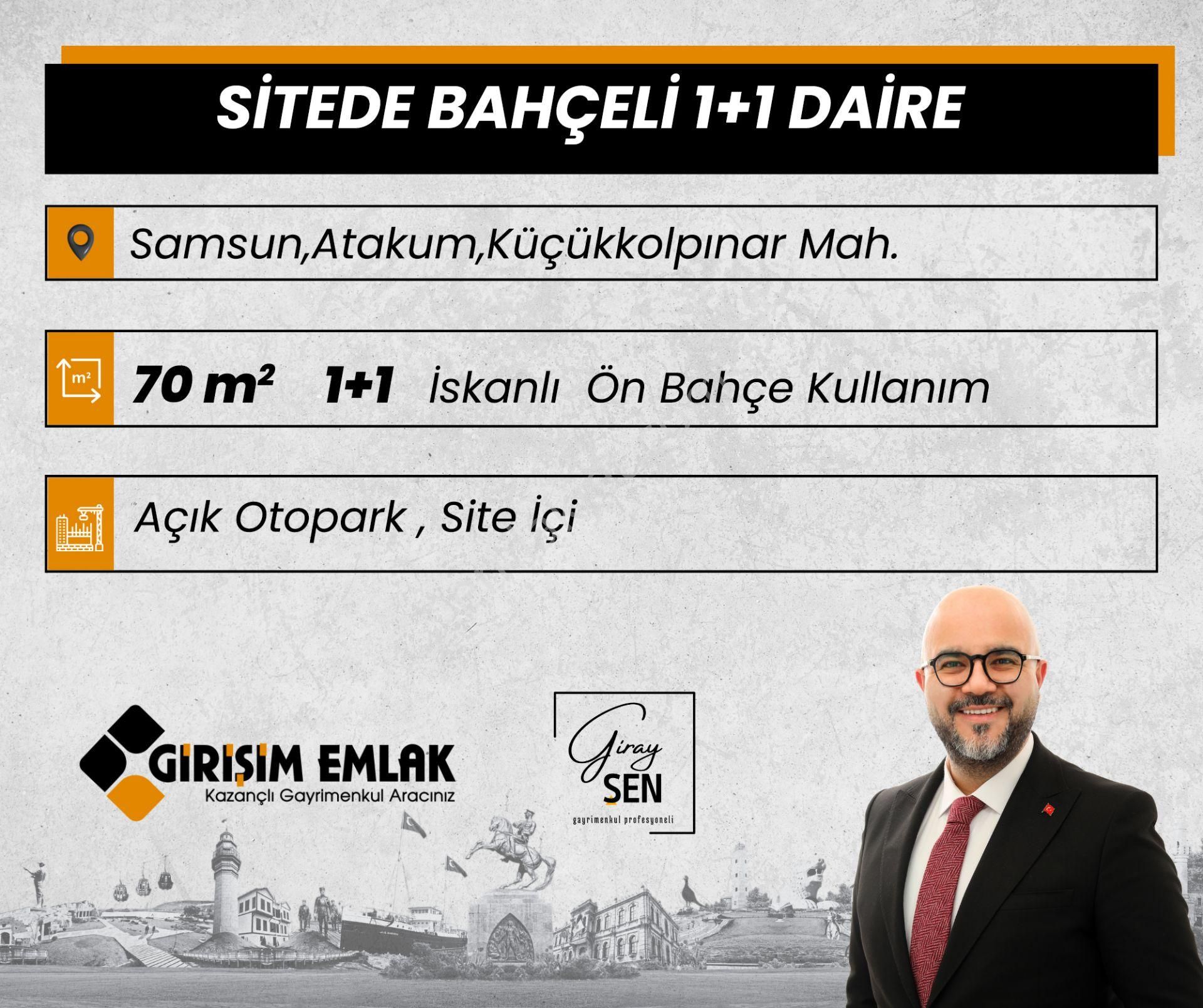 Atakum Küçükkolpınar Satılık Daire  SİTEDE BAHÇELİ 70 M2 1+1 SATILIK DAİRE