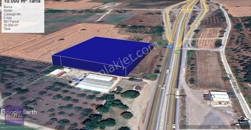 Nilüfer Çatalağıl Satılık Tarla Çatalağıl'da Bursa-İzmir Yolu Cepheli 10.000 m² Satılık Tarla