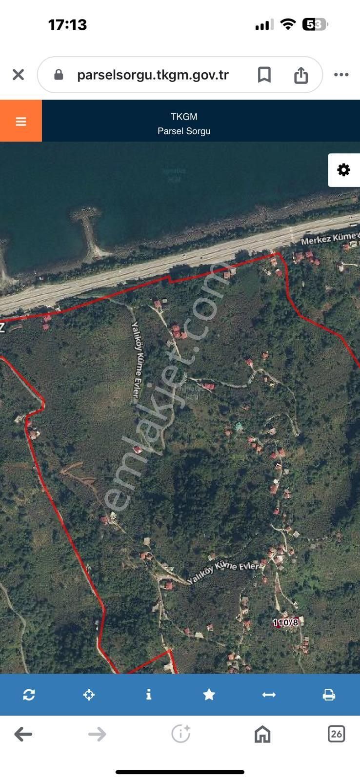 Tirebolu Yalıköy Köyü (Kerimli) Satılık Bağ & Bahçe satılık doğayla deniz bir arada 838 m bahçesi ile birlikte villa