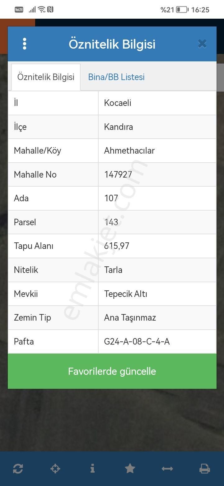 Kandıra Ahmethacılar Satılık Tarla Satılık tarla