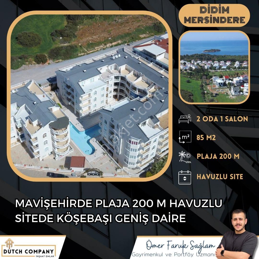 Didim Mersindere Satılık Villa DENİZE 100 m HAVUZLU SİTEDE 2+1 ÇİFT BALKONLU DAİRE DETAYLAR AÇIKLAMADA👇📢