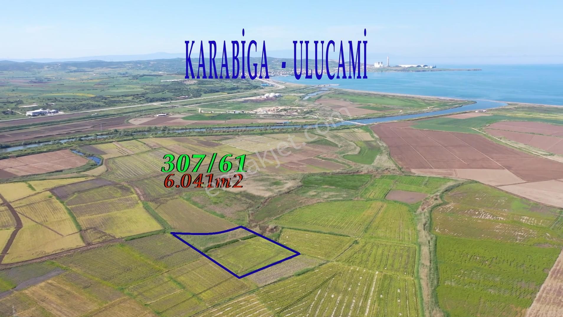 Biga Karabiga Bld. (Ulucamii) Satılık Tarla BİGA KARABİGA 6041M2 GELECEK VAAD EDEN YATIRIMLIK TARLA