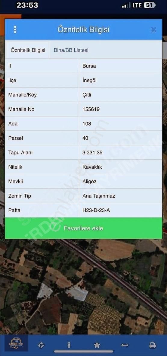 Bursa İnegöl Çitlide Satılık Tarla - Görsel 3