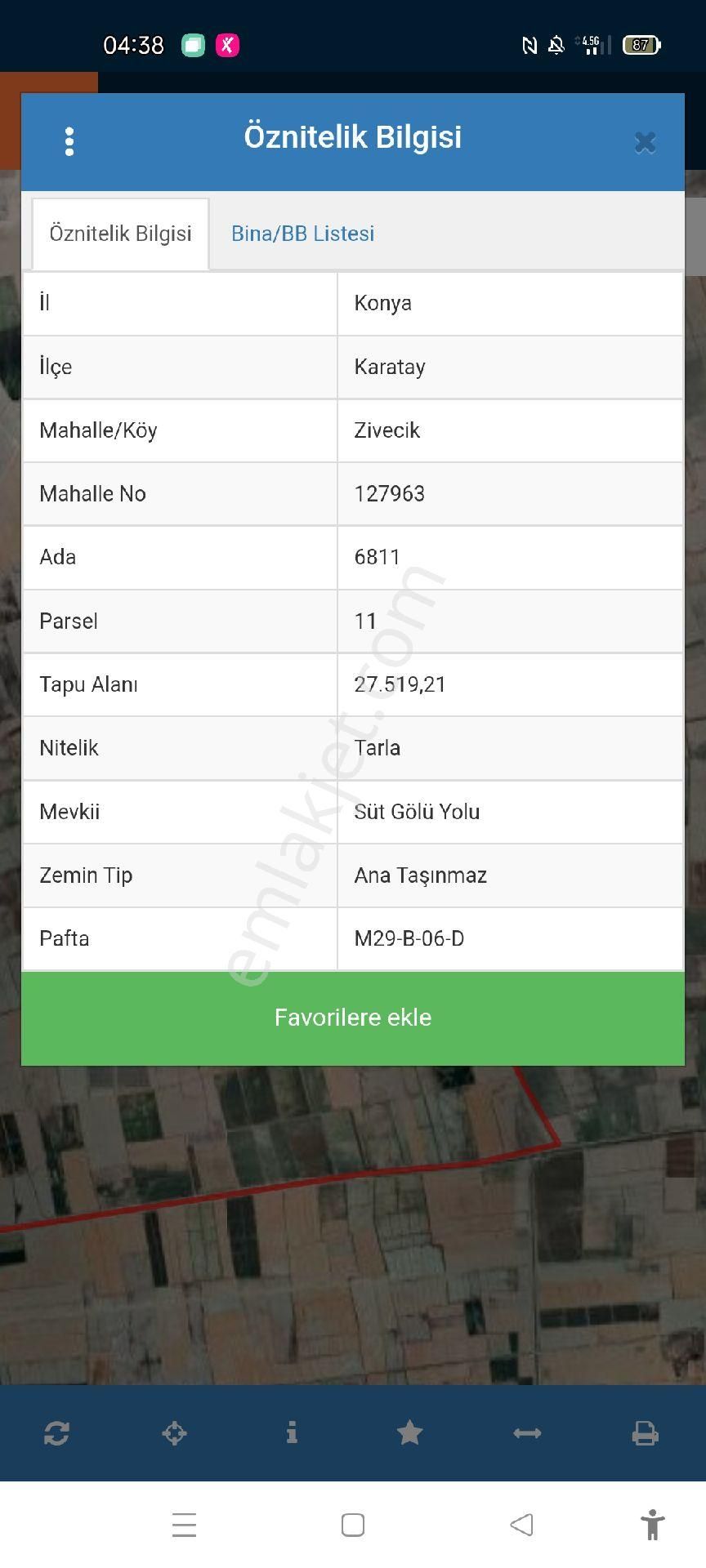 Karatay Ortakonak Satılık Konut İmarlı MÜSTAKİL 27.519M2 YATIRIMA UYGUN HESAPLI  TARLA