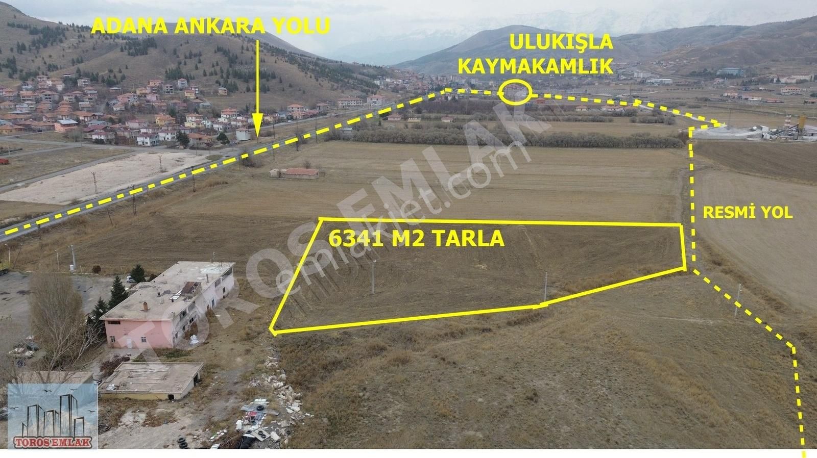 Ulukışla Kemalpaşa Satılık Tarla TOROS EMLAK'TAN ULUKIŞLA E90 YOLU 2.PARSEL SATILIK 6500 M2 TARLA