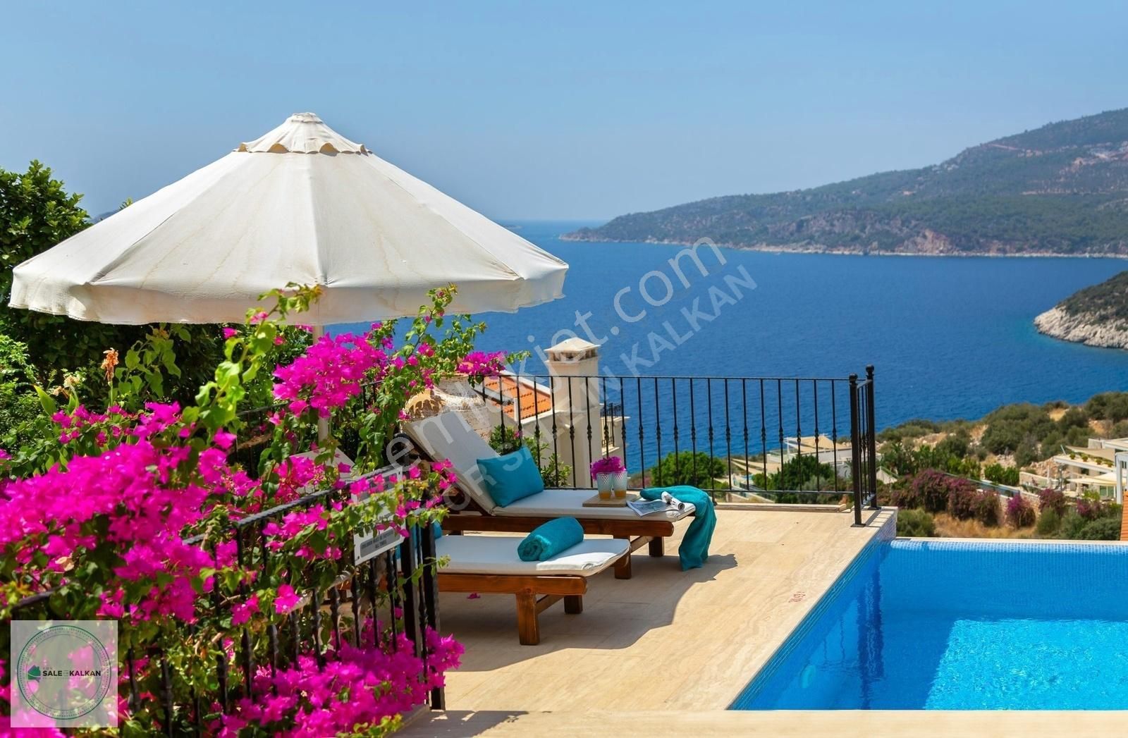 Kaş Kalkan Satılık Villa Kalamar Koyunda Deniz Manzaralı 3+1 Villa