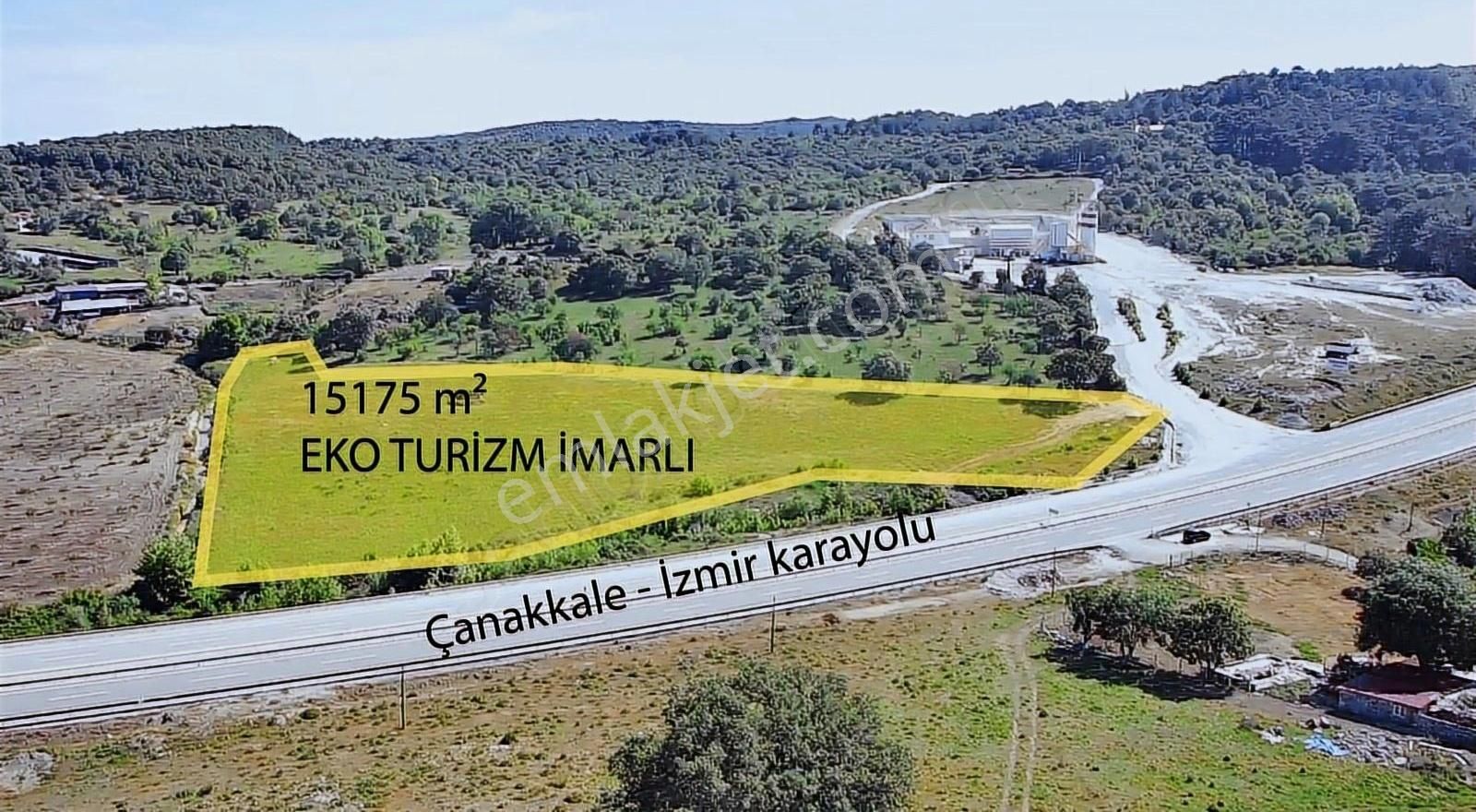 Ayvacık Ahmetçe Köyü (Çaltepe) Satılık Turizm İmarlı AHMETÇE'DE İZMİR-ÇANAKKALE YOLUNA CEPHE EKO TURİZM İMARLI ARSA