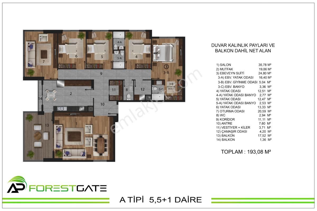 Yenimahalle Susuz Kiralık Daire  YENİ BATI SİTE İÇİNDE 5,5+1 GENİŞ FERAH KİRALIK DAİRE