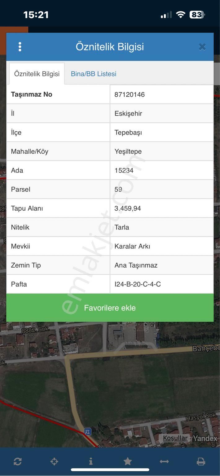 Tepebaşı Yeşiltepe Satılık Tarla Yeşiltepe Mh Fırsat Tarla