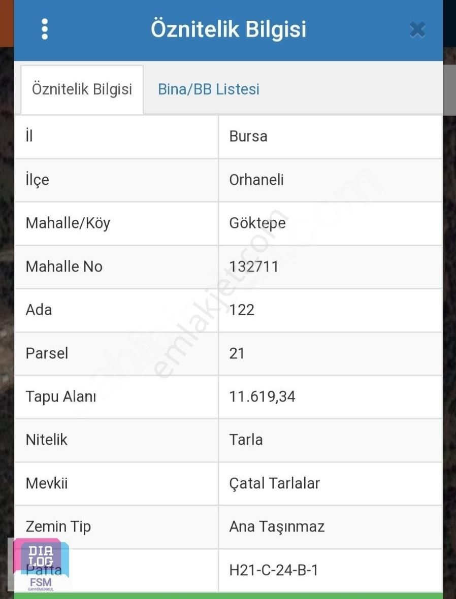 Orhaneli Göktepe Satılık Tarla DİALOG FSM DEN ORHANELİ GÖKTEPE DE SATILIK ARAZİ