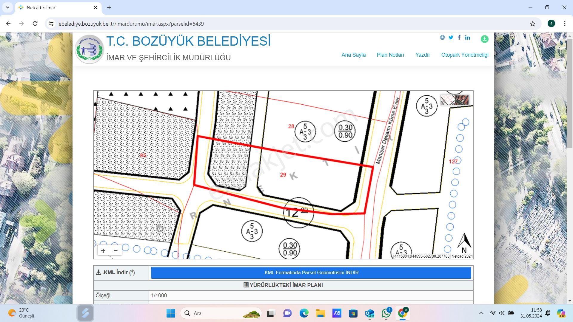 Bozüyük İçköy Satılık Konut İmarlı  BİLECİK BOZÜYÜK İÇKÖY MEVKİİ SATILIK ARAZİ