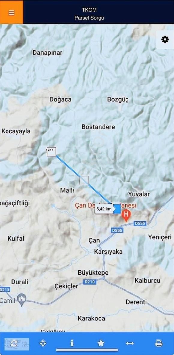 Çan Kocayayla Köyü Satılık Tarla ÇANAKKALE ÇAN KOCAYAYLA 4.000 M2 TEK TAPU ARAZİ