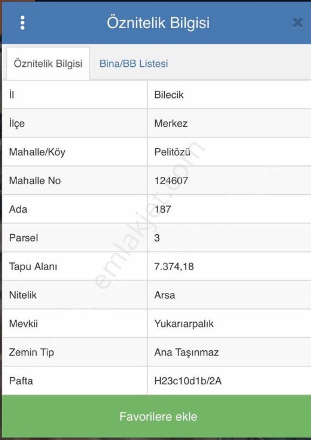 Bilecik Merkez Bahçelievler Satılık Konut İmarlı BBAHÇELİEVLERDE ÜÇ KAT İMARLI 7374 m2