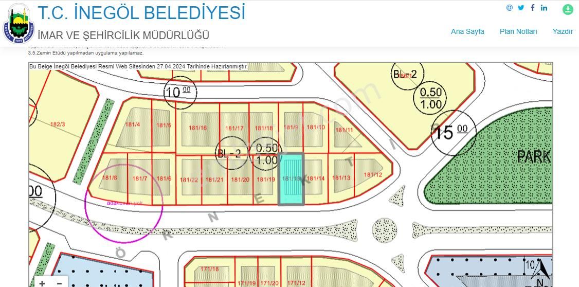 İnegöl Akhisar Satılık Villa İmarlı  MİRAÇ EMLAKTAN AKHİSAR KARALARDA CADDEYE CEPHE VİLLA İMARLI ARSA