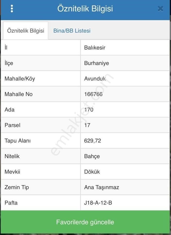 Burhaniye Avunduk Satılık Bağ & Bahçe BALIKESİR BURHANİYE AVUNDUK BÖLGESİNDE SATILIK YAYLA BAHÇESİ