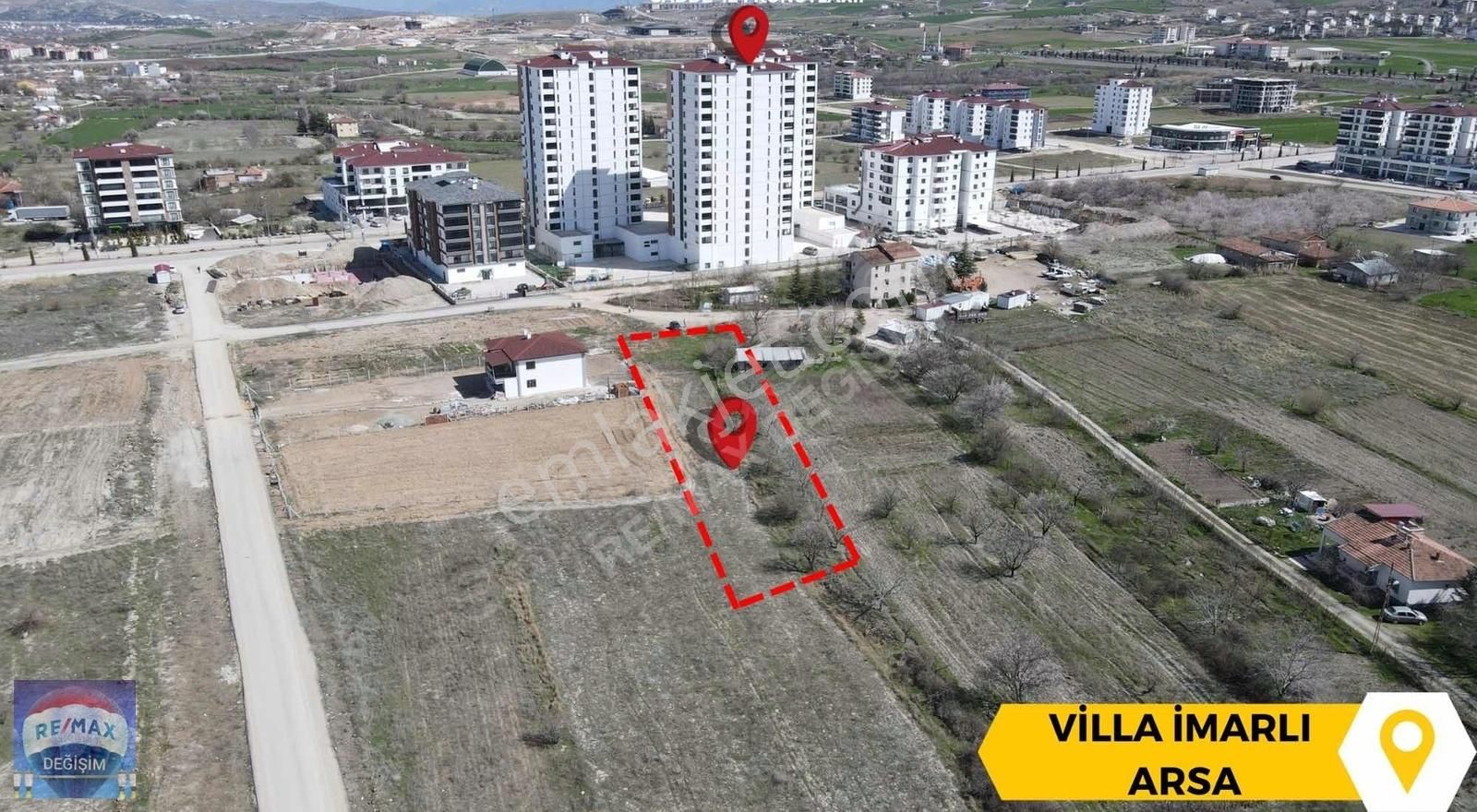 Elazığ Merkez Ataşehir Satılık Villa İmarlı RE/MAX DEĞİŞİM'DEN ATAŞEHİR MAHALLESİNDE SATILIK 2.160m² ARSA