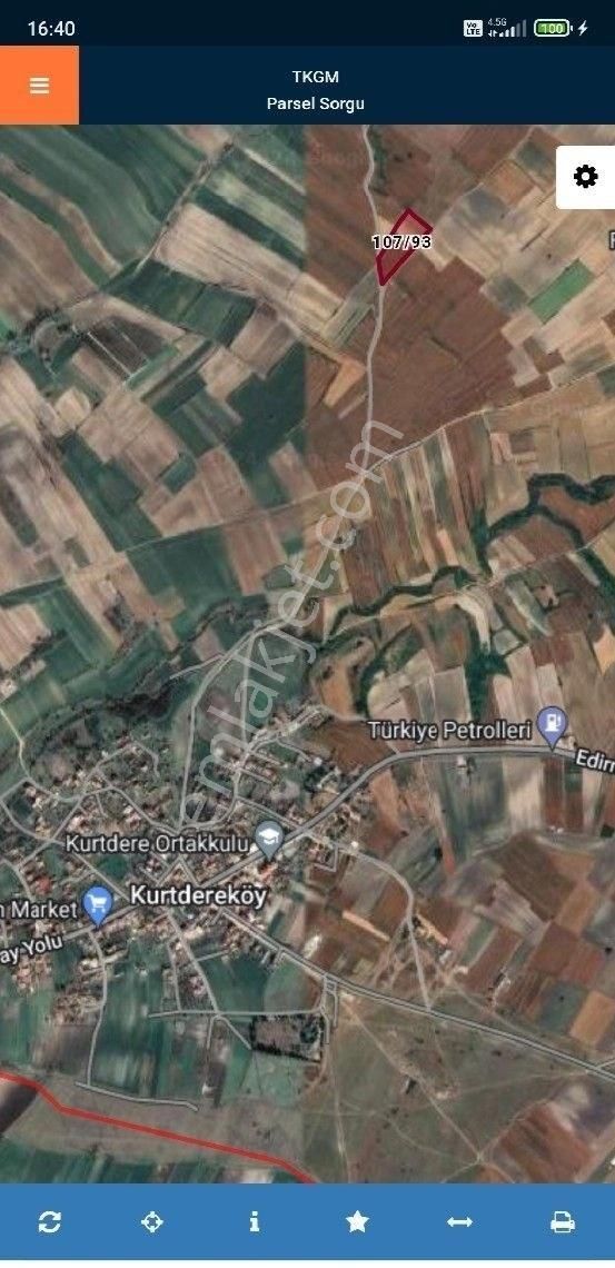 Saray Kurtdere Satılık Tarla Tekirdağ Saray Kurdere'de Acil Satılık 4 Dönüm 65 Metre Arsa