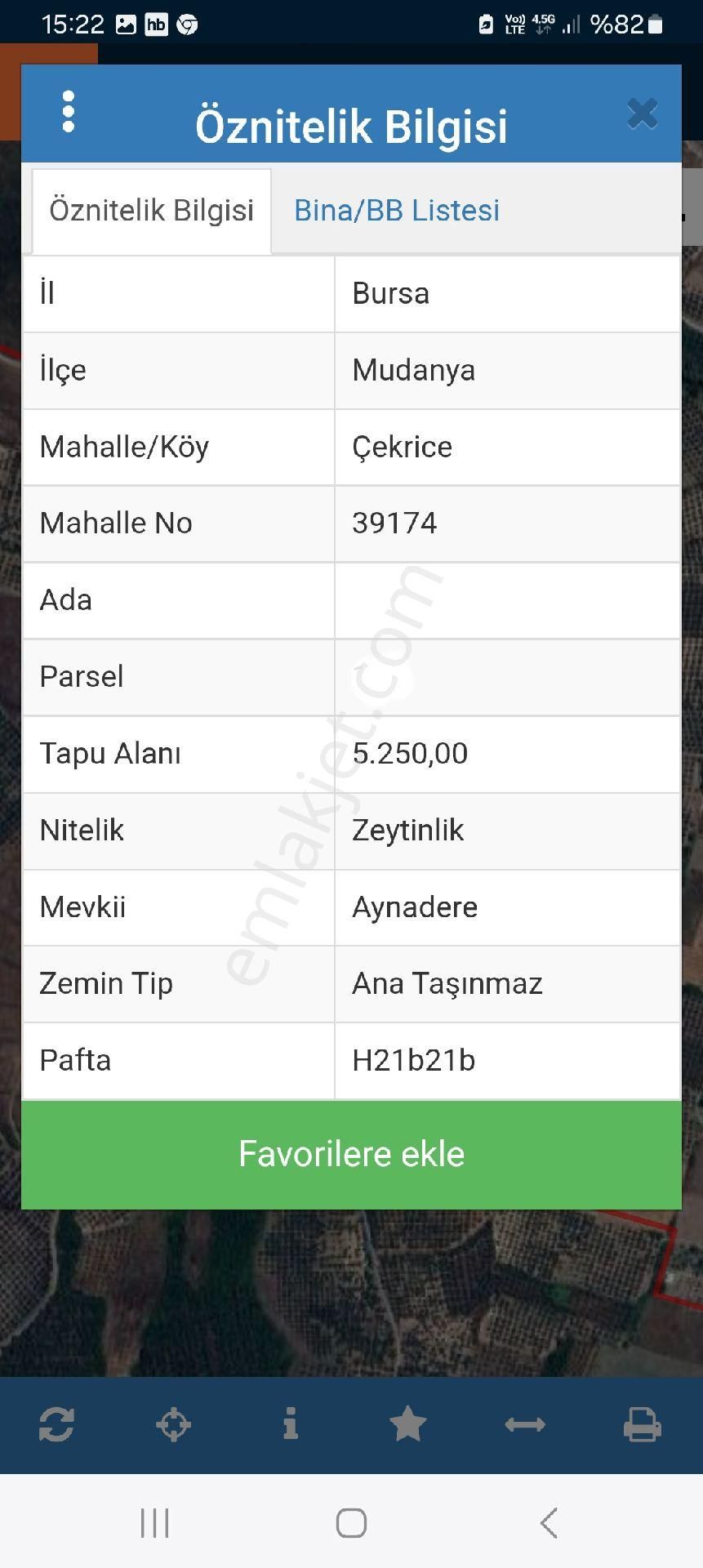 Mudanya Çekrice Satılık Tarla SATILIK  MUDANYA ÇEKRİCE MAHALLESİNDE SATILIK ZEYTİNLİK 