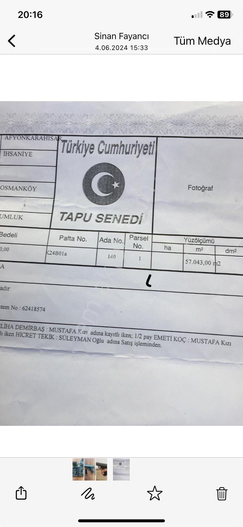 İhsaniye Osmanköy Köyü Satılık Tarla Satılık/Tarla-57.000m2-İhsaniye Osman köy