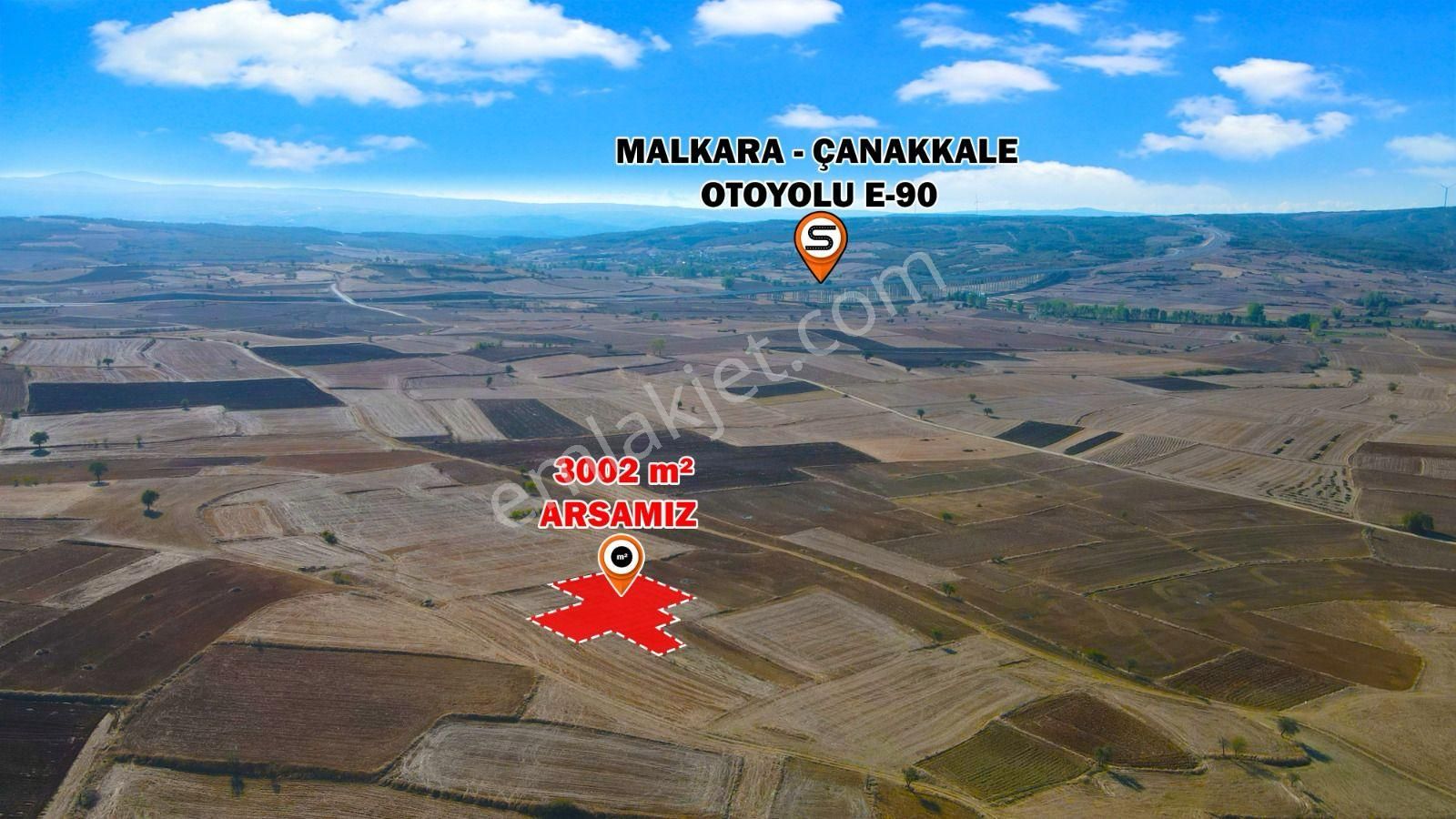 Malkara Balabancık Satılık Tarla Malkara Balabancık'da Köye Yakın Tepe Konumda 3000 M2 Tek Tapu Arsa