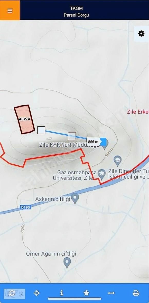 Zile Yunusemre Satılık Tarla TOKAT ZİLE ÜNİVERSİTE ARKASI 30.505 M2 TEK TAPU FIRSAT