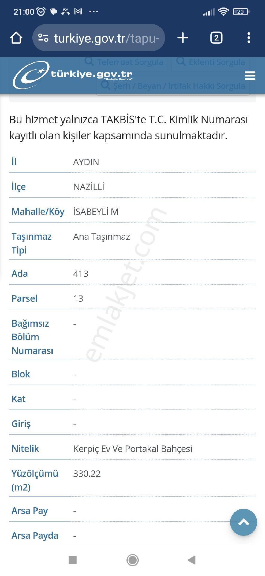 Aydın Nazilli Satılık Ada Elektriği suyu olan üniversiteye 500 metre yatırımlık arsa