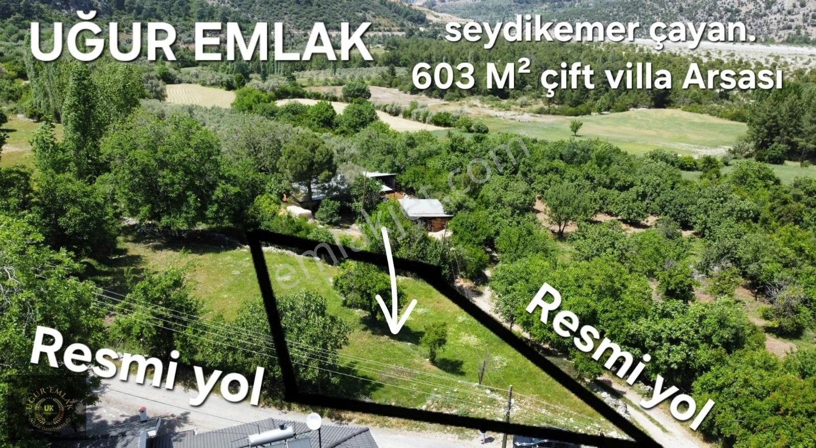 Seydikemer Çayan Satılık Konut İmarlı Seydikemer Çayan Mah. 603 M² İmarlı Çift Villa Arsası