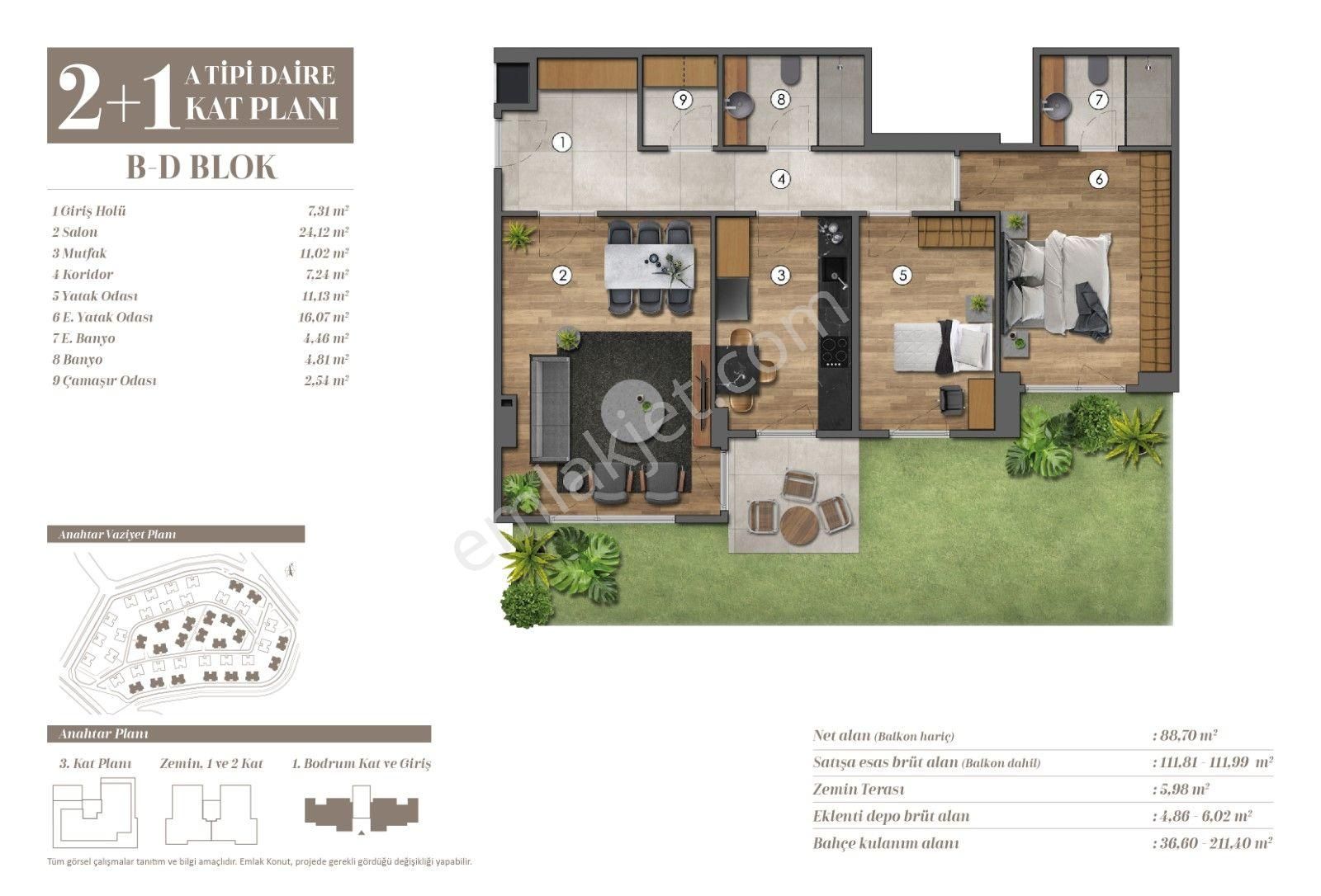 Sahibinden Yatay Mimari Vadi Evleri 2.etap 205 M2 2+1 Bahçeli Özel Daire - Görsel 31