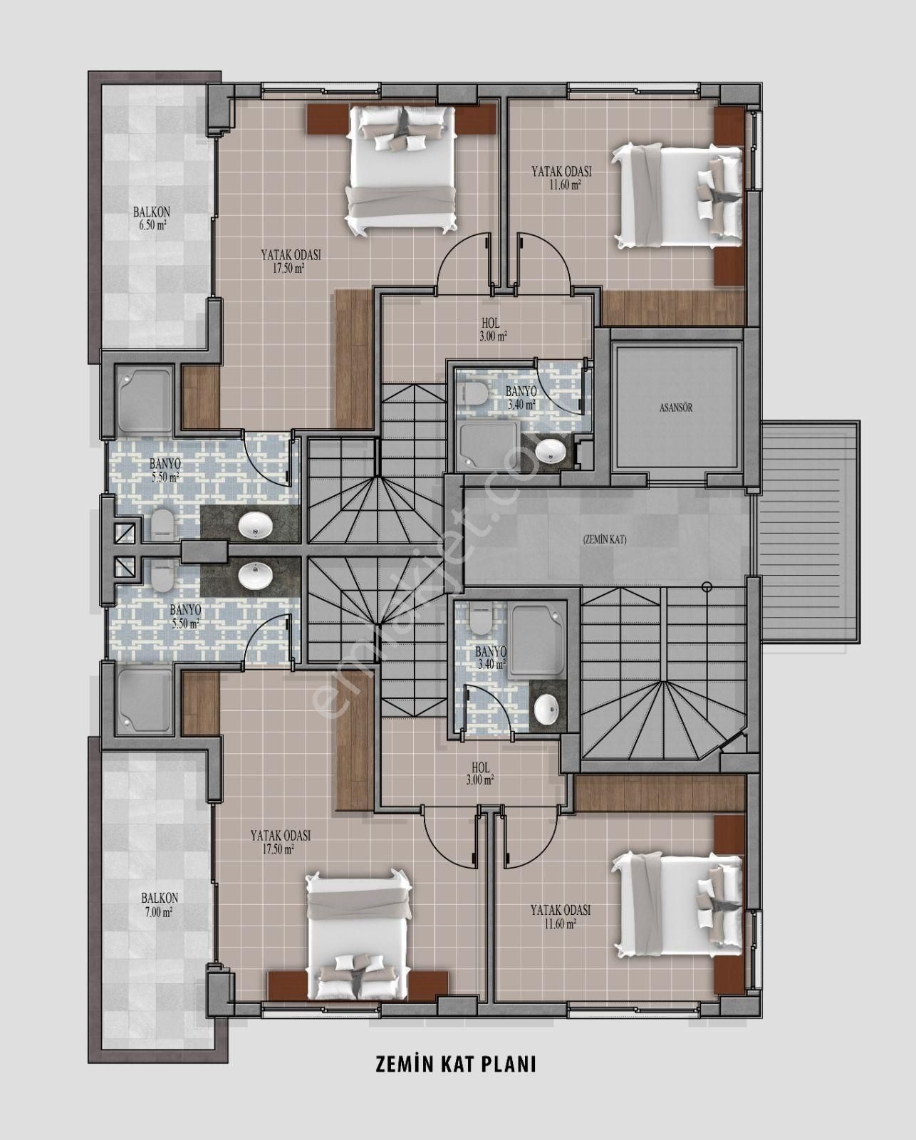 Alanya Mahmutlar 3+1 Çatı Dublex Daire 150 M2. - Görsel 3