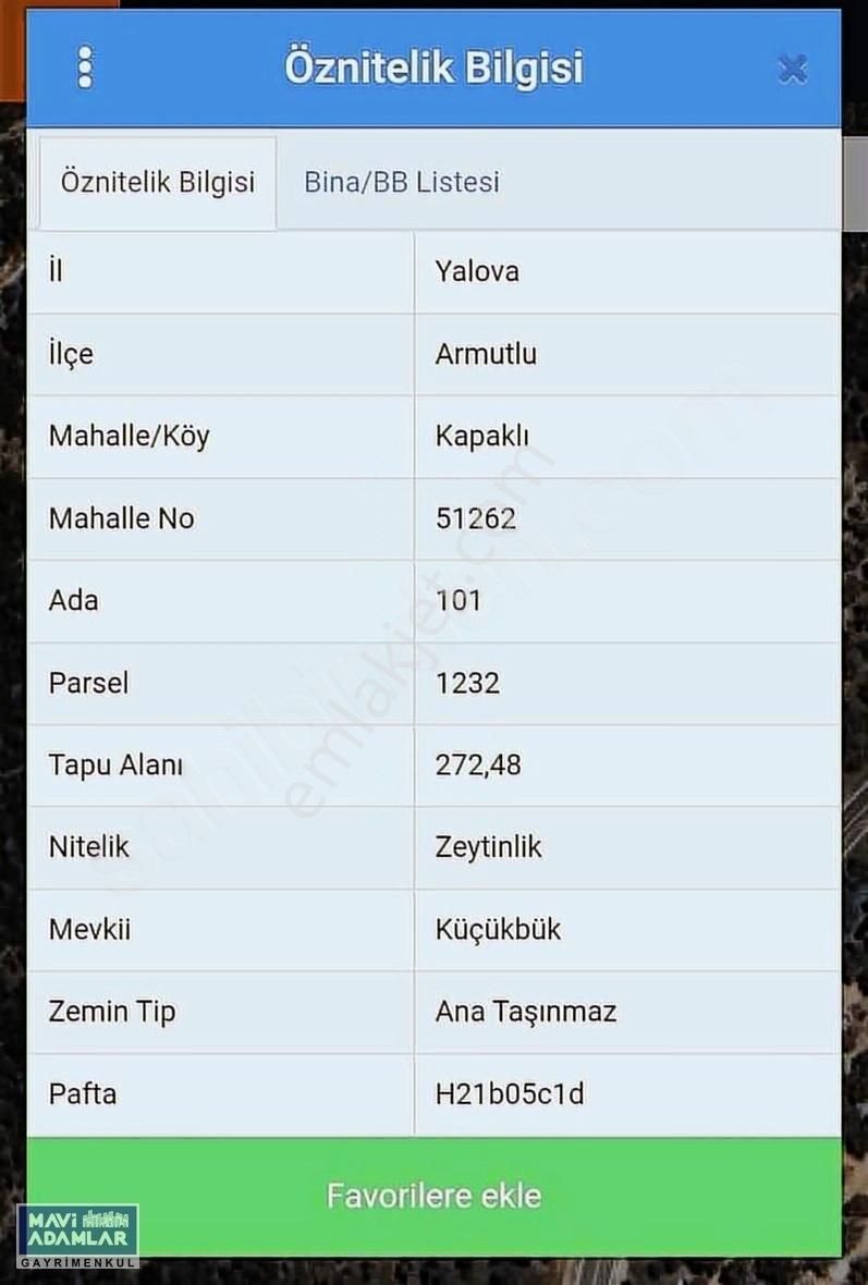 Armutlu Kapaklı Köyü Satılık Tarla ARMUTLU' DA 272m2 TEK TAPU DENİZ MANZARALI SATILIK HOBİ BAHÇESİ