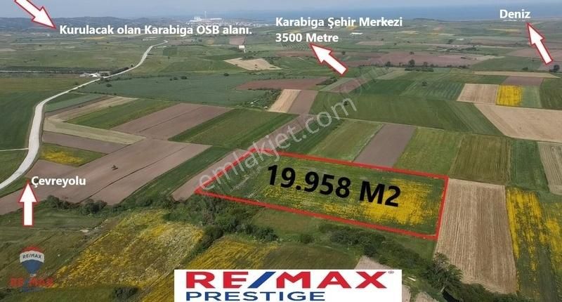 Biga Karabiga Bld. (Ulucamii) Satılık Tarla KARABİGA ULUCAMİ'DE KURULACAK OSB'YE KOMŞU SATILIK TARLA