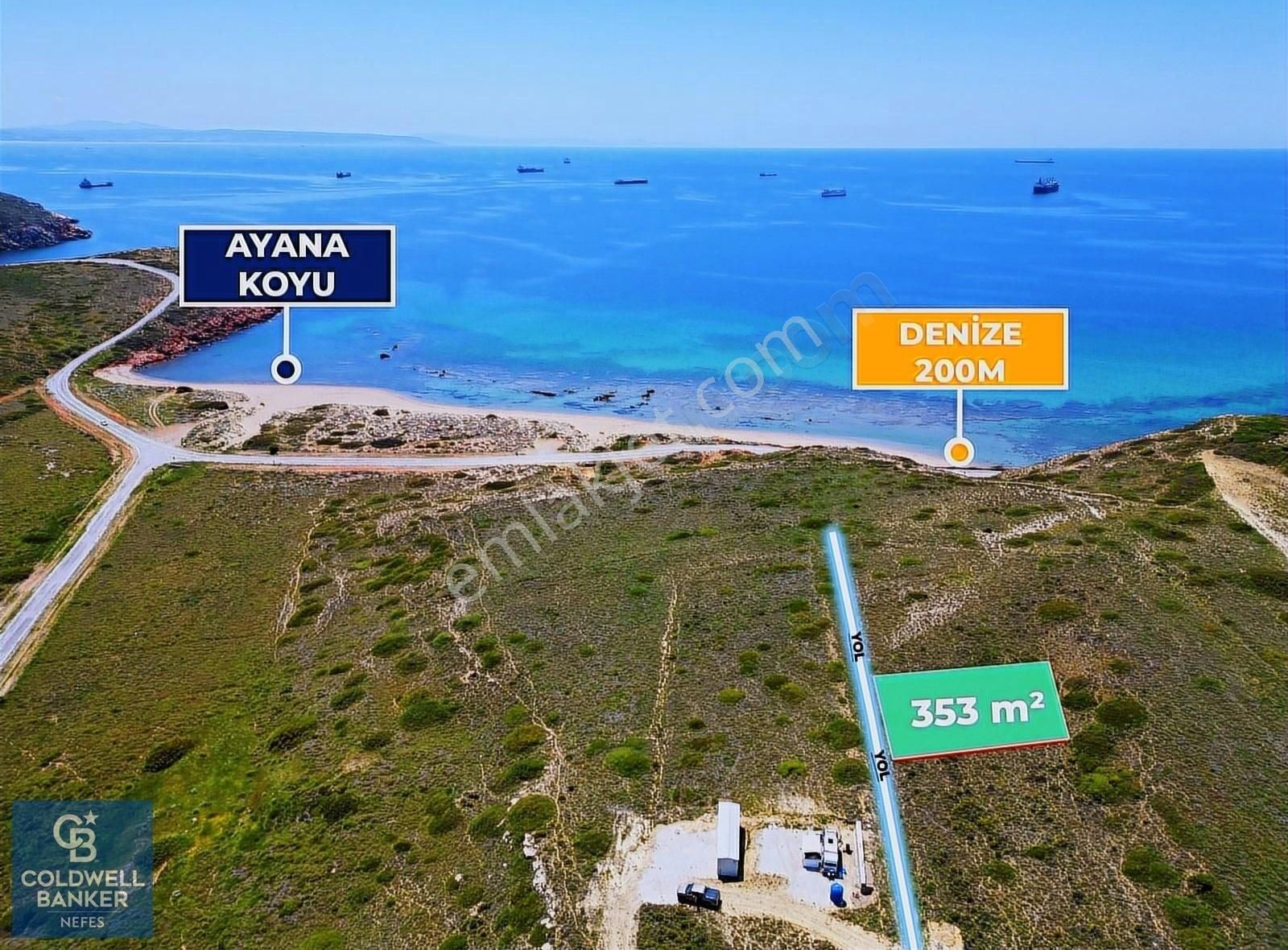 Bozcaada Alaybey Satılık Tarla ÇANAKKALE BOZCAADA AYANA KOYUNDA DENİZ MANZARALI 176 m2 ARSA