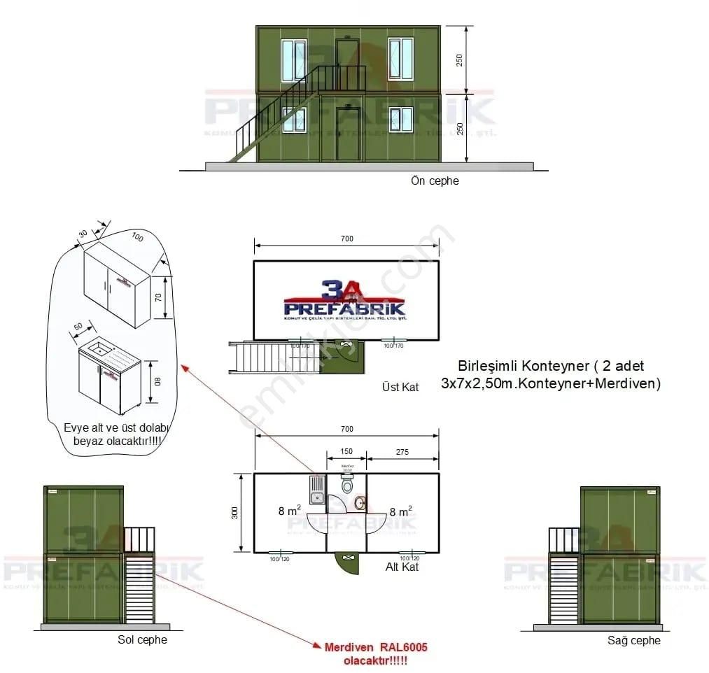 Şile Ağaçdere Satılık Prefabrik  21m² BİRLEŞİMLİ KONTEYNER